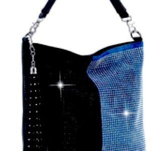 Black and Blue Rhinestone Shoulder Bag